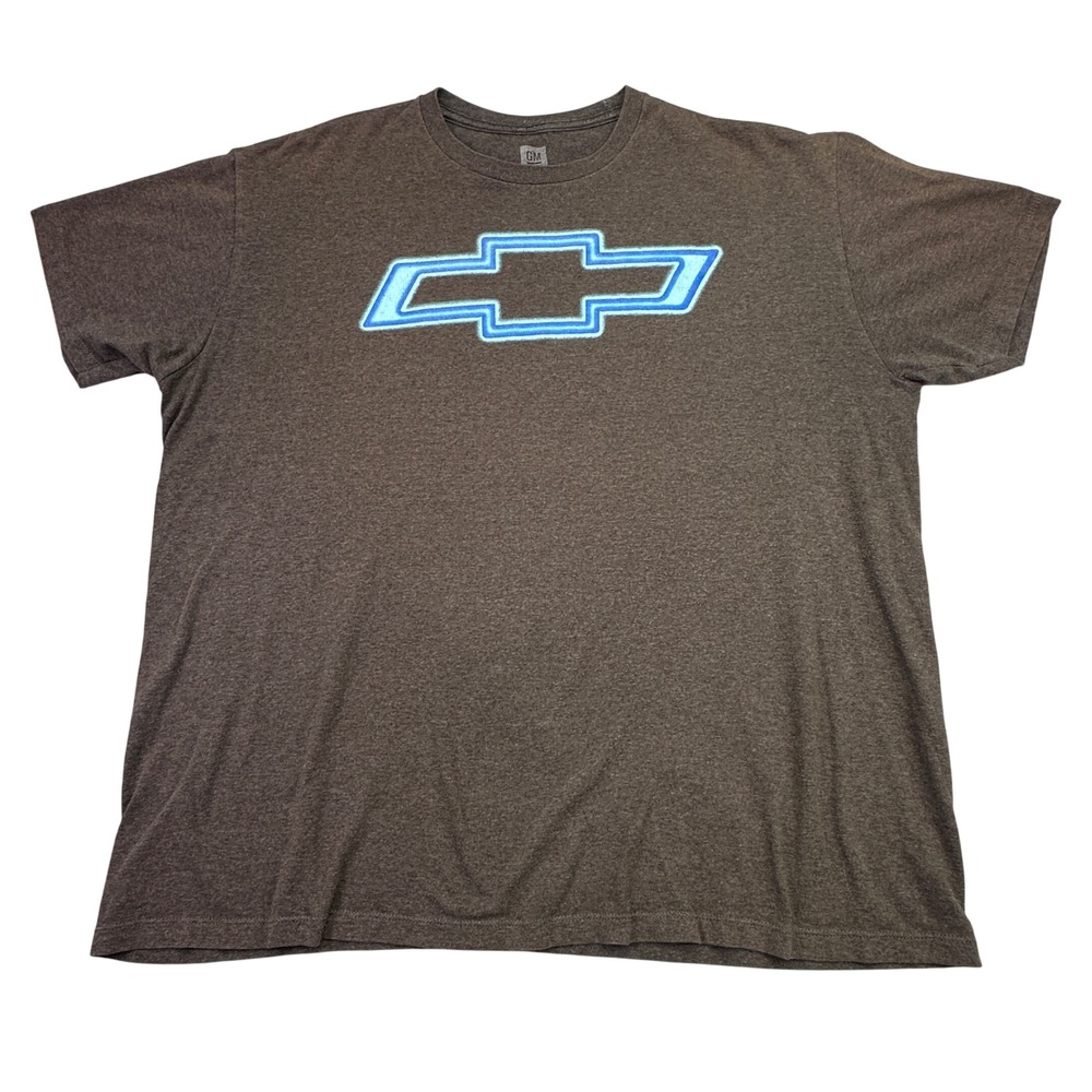 Mens Chevrolet Chevy Logo Graphic T‎ Shirt XXL Heather Brown Short Sleeve